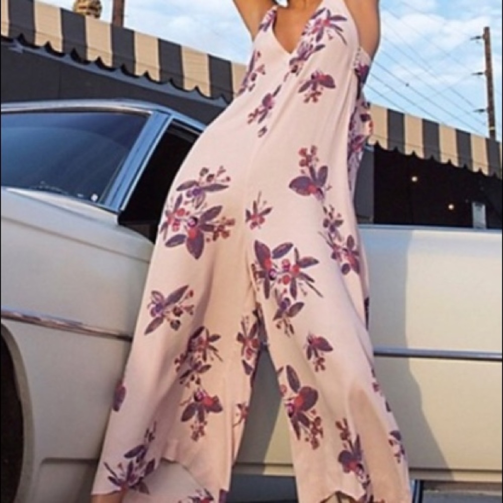 Free People Dream Pink Floral Jumpsuit